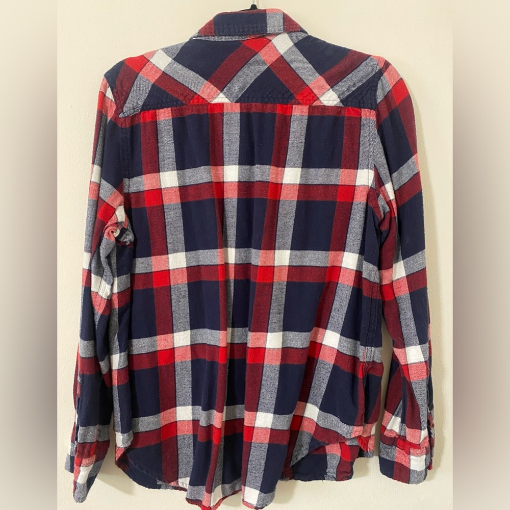 Merona Plaid Size: L, blue, red & white, like new! - Picture 2 of 5